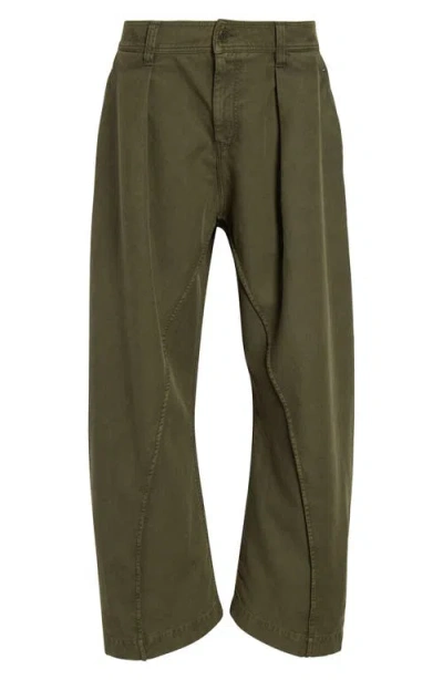 Jw Anderson Twisted Seam Wide Leg Trousers In Green