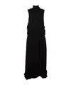 Jw Anderson Black Twisted Drape Sheer Maxi Dress In Black
