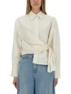 Jw Anderson J. W. Anderson Twisted Design Shirt With Side Tie In White