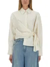Jw Anderson J. W. Anderson Twisted Design Shirt With Side Tie In White