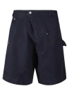 Jw Anderson Knee-length Twisted Bermuda Shorts In Navy