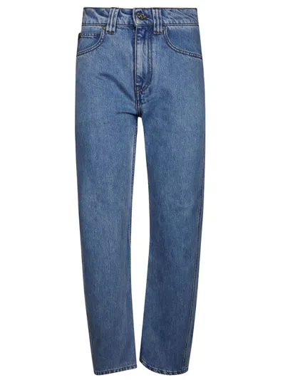 Jw Anderson Slim Leg Jeans Twisted Stitching In Blue