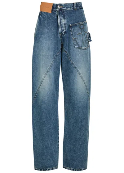 Jw Anderson Twisted Straight-leg Jeans In Blue