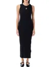 Jw Anderson Anchor Logo Twist Strap Rib Tank Dress In Black
