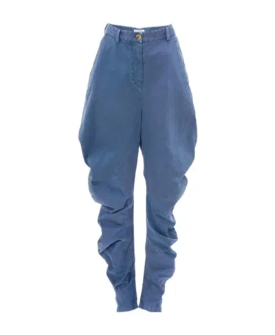 Jw Anderson Twisted Tapered Trousers In Blue