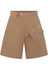 Jw Anderson Beige Bermuda Shorts With Patch Pocket With Logo On The Front In Brown
