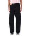 Jw Anderson Twisted Workwear Denim Jeans In Black