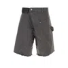 Jw Anderson Twisted Workswear Shorts In Grey