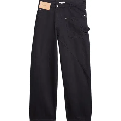 Jw Anderson Twisted Workwear Denim Jeans In Black