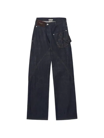 Jw Anderson Twisted Workwear Denim Jeans In Blue