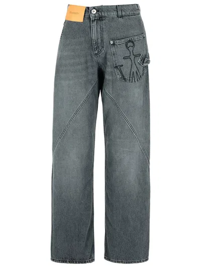 Jw Anderson J.w. Anderson Anthracite Grey Twisted Workwear Jeans