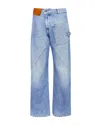 Jw Anderson Twisted Midrise Workwear Boyfriend Jeans In Light Wash Denim
