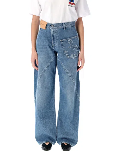 Jw Anderson Twisted Workwear Denim Pant In Blue