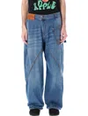 Jw Anderson Twisted Denim Workwear Jeans In Blue