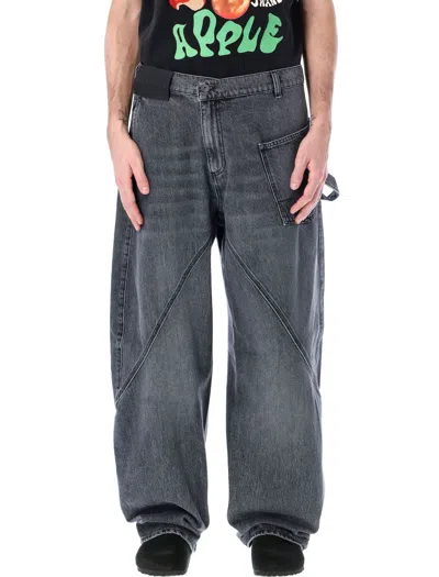 Jw Anderson Twisted Workwear Denim Pants For Men In Grey