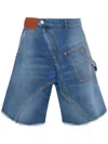 Jw Anderson Blue Twisted Workwear Denim Shorts In Denim