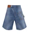 Jw Anderson Twisted Workwear Denim Shorts In Blue