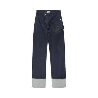 Pre-owned Jw Anderson Twisted Workwear Jean With Turnup 'indigo' | Blue | Men's Size 32