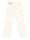 Jw Anderson Workwear Cotton Pants With Yellow Twisted Leg In Nude