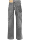 Jw Anderson Twisted Workwear Jeans In Gray