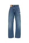Jw Anderson Twisted Paneled Embroidered High-rise Jeans In Blue