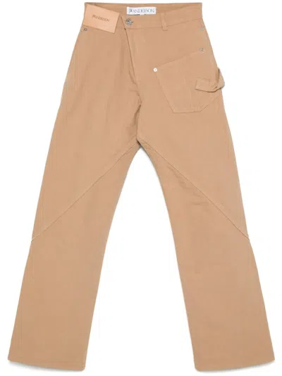Jw Anderson Twisted Workwear Jeans In Beige