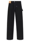 Jw Anderson Twisted Workwear Denim Jeans In Black