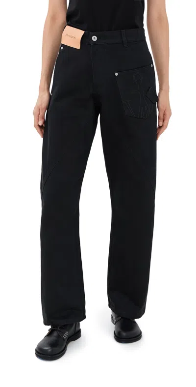 Jw Anderson Twisted Workwear Jeans Black