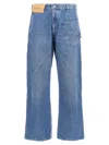 Jw Anderson Twisted Denim Workwear Jeans In Blue