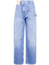 Jw Anderson Anchor-embroidered Jeans In Blue