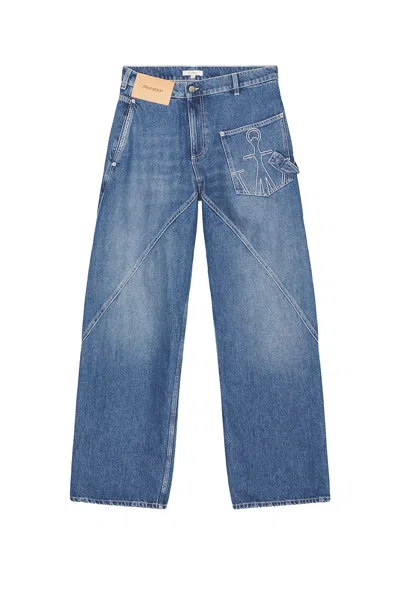Jw Anderson Twisted Workwear Jeans In Blue