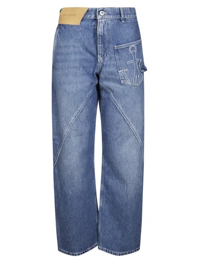 Jw Anderson Twisted Workwear Jeans In Blue