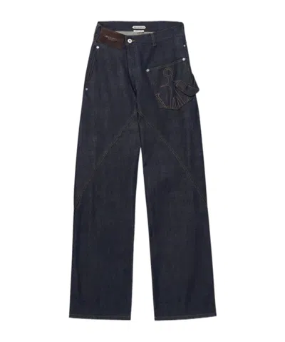 Jw Anderson Twisted Workwear Jeans In Blue