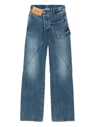 Jw Anderson Twisted Workwear Jeans In Blue