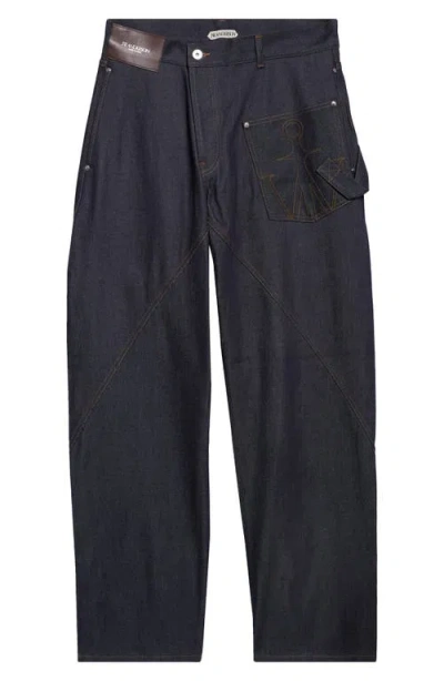 Jw Anderson Twisted Workwear Jeans In Blue