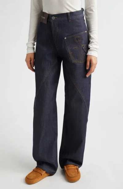Jw Anderson Twisted Workwear Jeans In Blue
