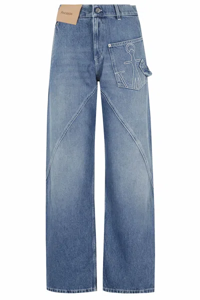 Jw Anderson Twisted Workwear Jeans In Blue