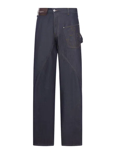 Jw Anderson Twisted Workwear Jeans In Blue
