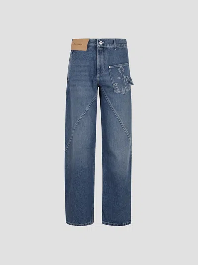 Jw Anderson Twisted Workwear Jeans In Blue