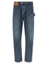 Jw Anderson Twisted Workwear Jeans Blue In White