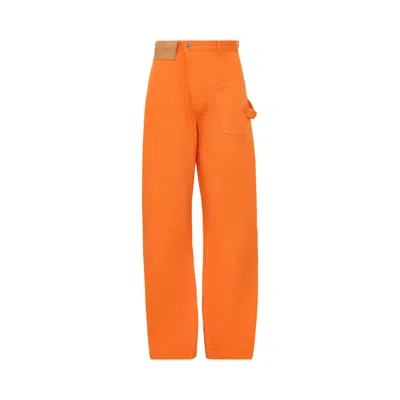 Pre-owned Jw Anderson Twisted Workwear Jeans 'bright Orange' | Men's Size 36
