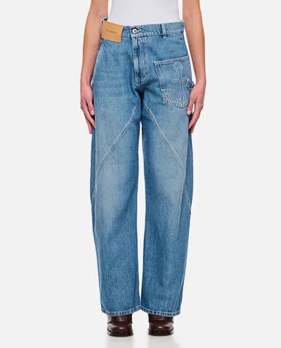 Jw Anderson Twisted Workwear Jeans In Clear Blue