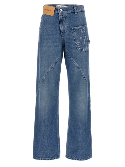Jw Anderson Twisted Workwear Jeans In Blue