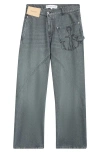 Jw Anderson Twisted Workwear Jeans In Grey
