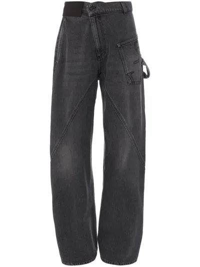 Jw Anderson J.w. Anderson Twisted Workwear Jeans In Black