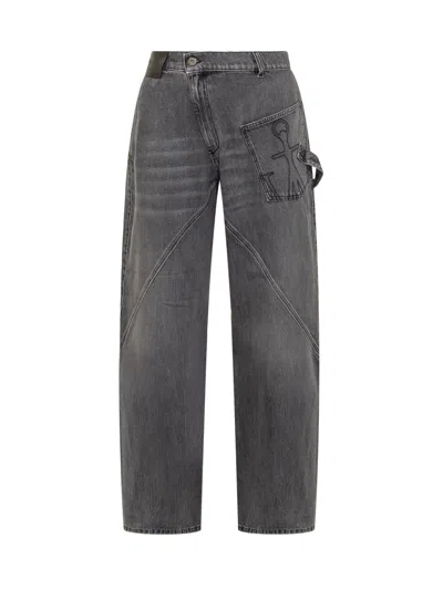 Jw Anderson Twisted Workwear Jeans In Grey
