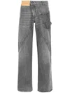 Jw Anderson J. W. Anderson Wide-leg Twisted Design Denim Pants In Grey