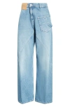 Jw Anderson Twisted Midrise Workwear Boyfriend Jeans In Light Blue
