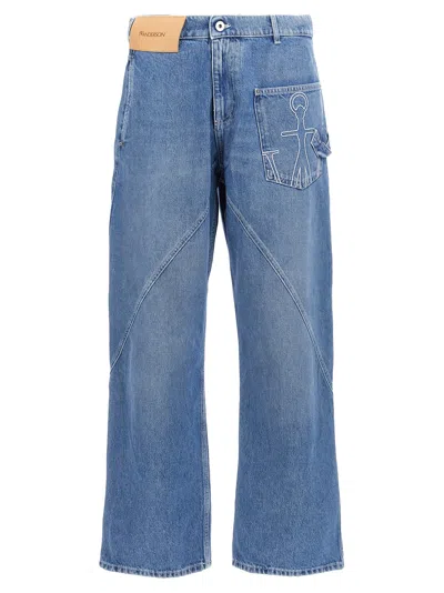Jw Anderson Twisted Workwear Jeans In Blue