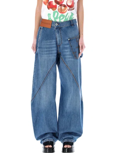 Jw Anderson Twisted Workwear Jeans In Blue